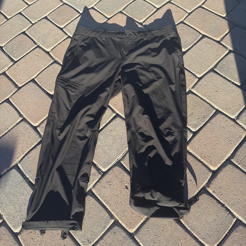 REI Co Op Women Stretch Roll Up Hiking Pants Size 14 Petite Regular Fit Black